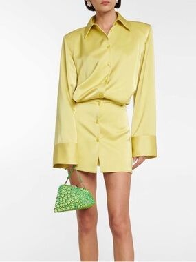 The Attico Margot Shirt Mini Dress - Size M/US 6